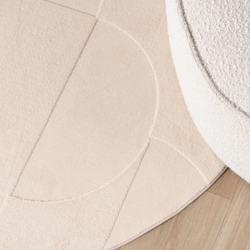 Runder Teppich Wohnzimmer - Charm Circles Beige