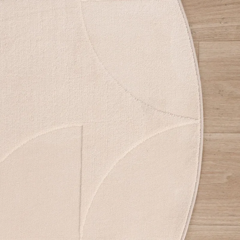 Runder Teppich Wohnzimmer - Charm Circles Beige
