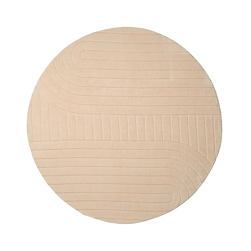 Runder Teppich Wohnzimmer - Charm Arches Beige