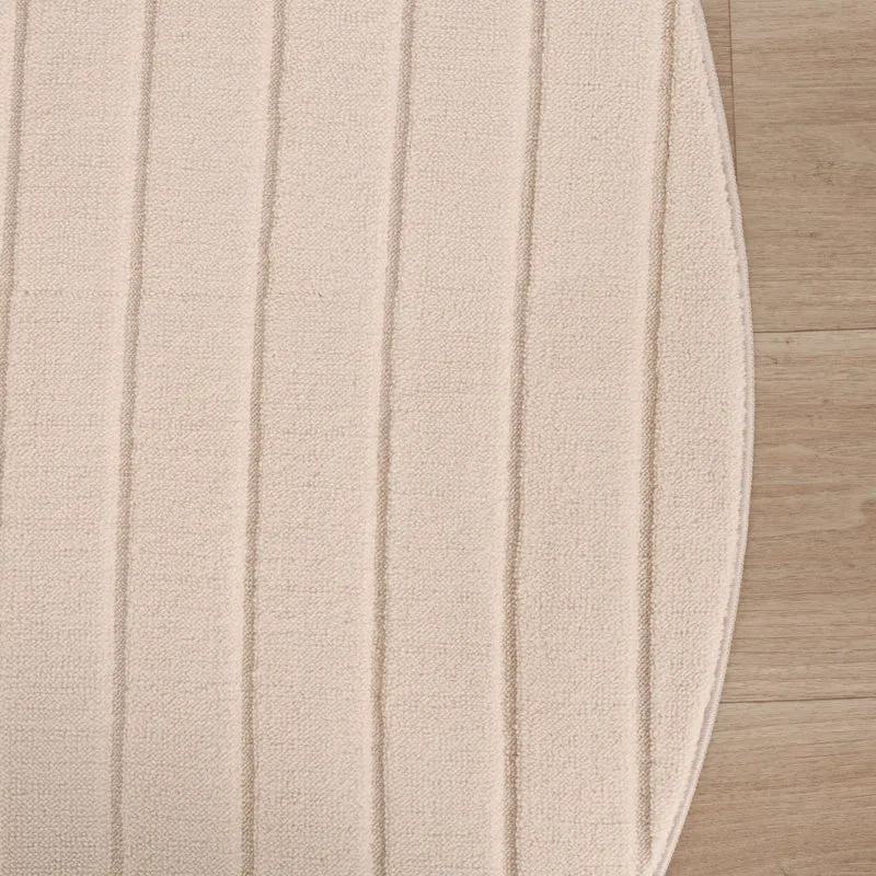 Runder Teppich Wohnzimmer - Charm Arches Beige