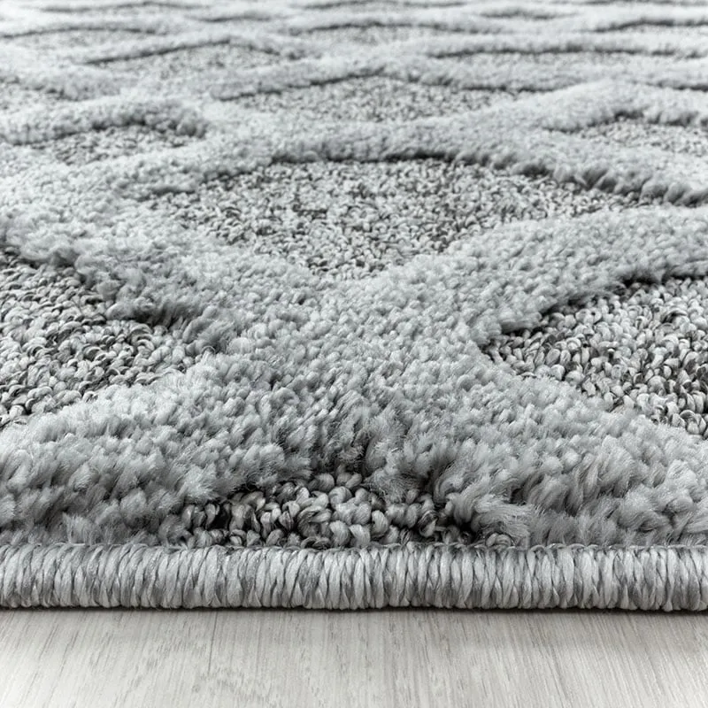 Teppich Skandinavisch Rund - Pitea Tile Grau