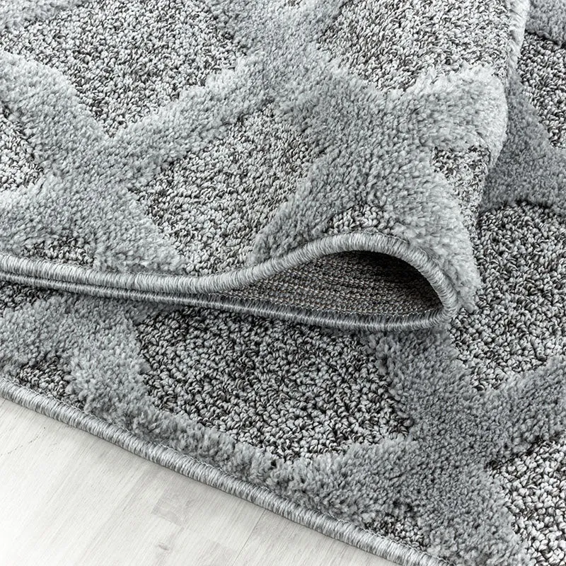 Teppich Skandinavisch Rund - Pitea Tile Grau
