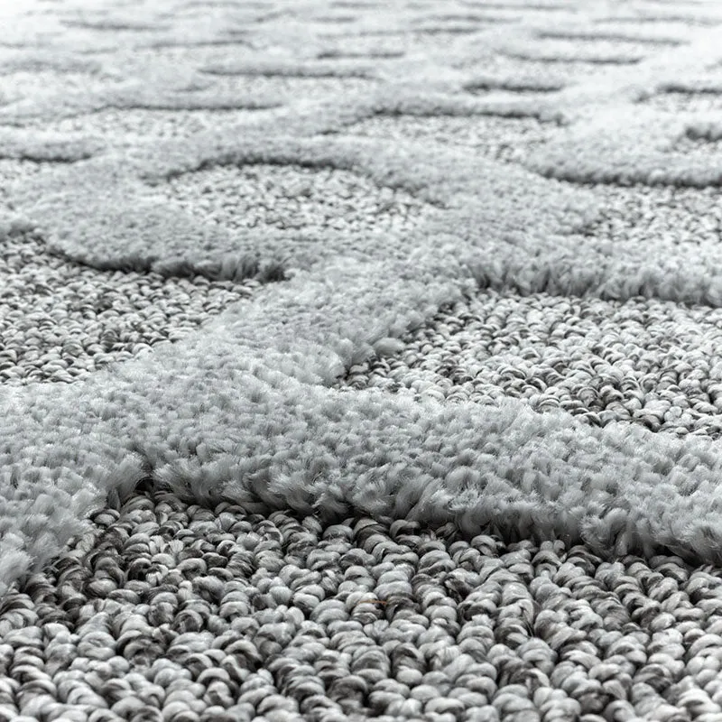 Teppich Skandinavisch Rund - Pitea Tile Grau