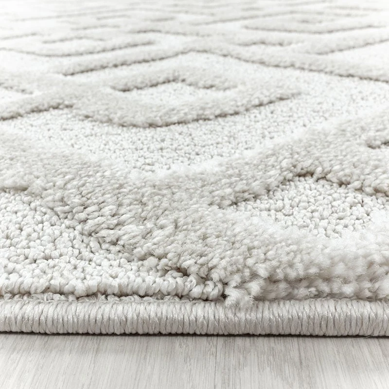 Teppich Skandinavisch Rund - Pitea Pattern Creme