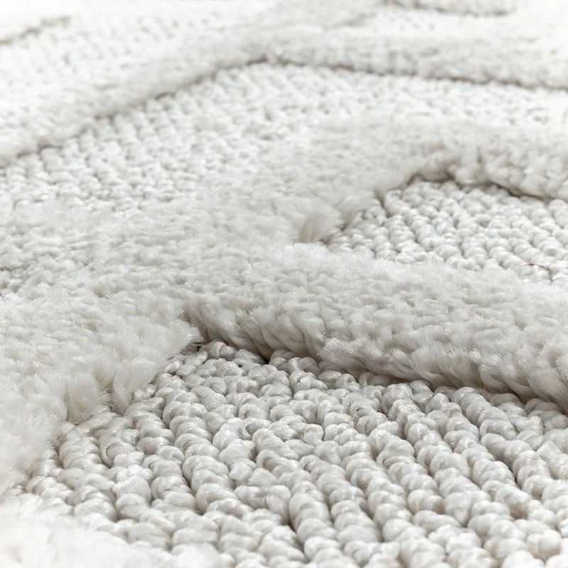 Teppich Skandinavisch Rund - Pitea Pattern Creme