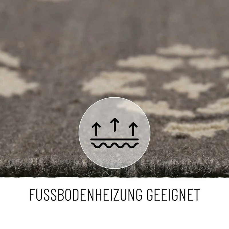 Kelim Teppich Dunkelgrau aus Wolle "Belmont" Green Looop