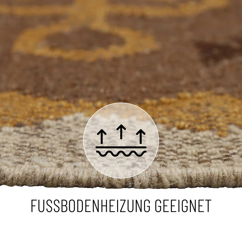 Kelim Teppich Braun aus Wolle "Valere" Green Looop