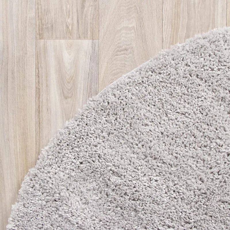 Teppich Hochflor Rund - Lofty Hellgrau