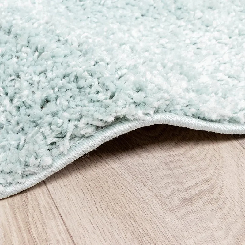Teppich Hochflor Rund - Lofty Hellblau Türkis