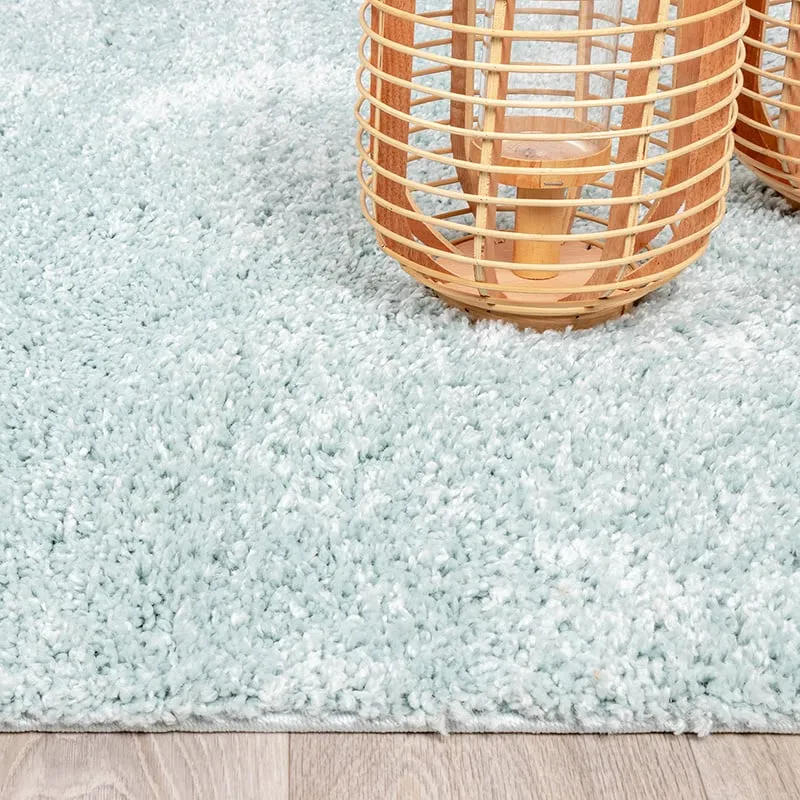 Teppich Hochflor Rund - Lofty Hellblau Türkis