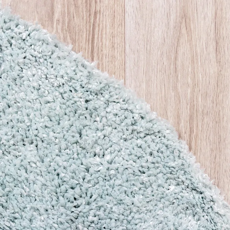 Teppich Hochflor Rund - Lofty Hellblau Türkis