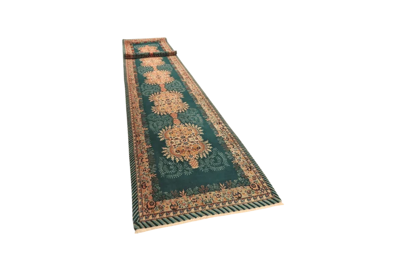 Tabriz Old · Handgeknüpft – Grün, 580x98 cm