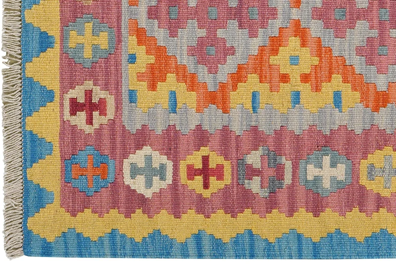 Kelim Gashgai · Handgewebt – Grau, 126x86 cm