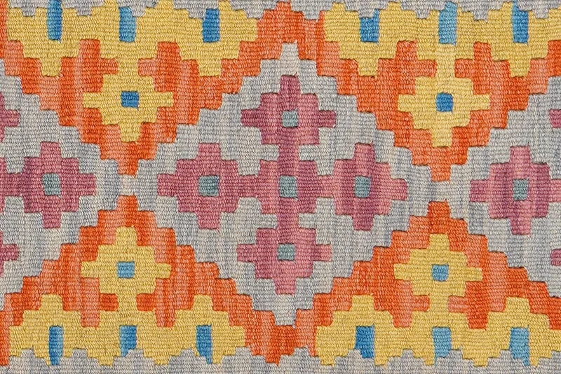 Kelim Gashgai · Handgewebt – Grau, 126x86 cm