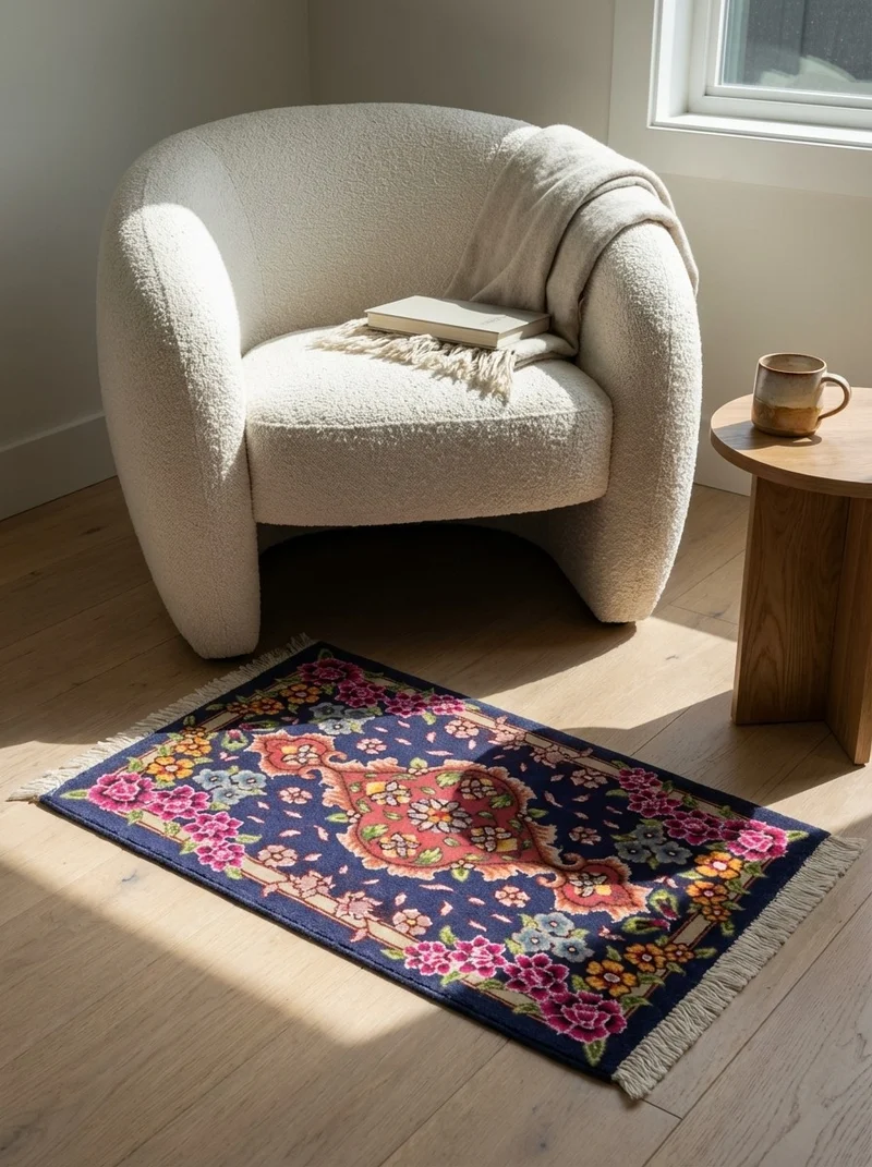 Tabriz 50 Raj · Handgeknüpft – Blau, 45x30 cm