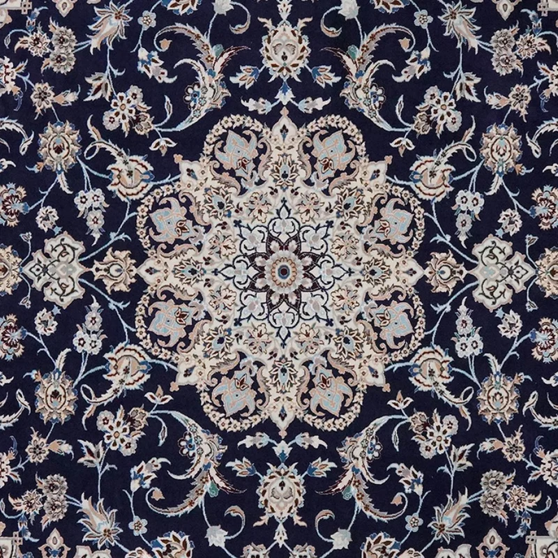 Nain 9La · Handgeknüpft – Blau, 348x247 cm