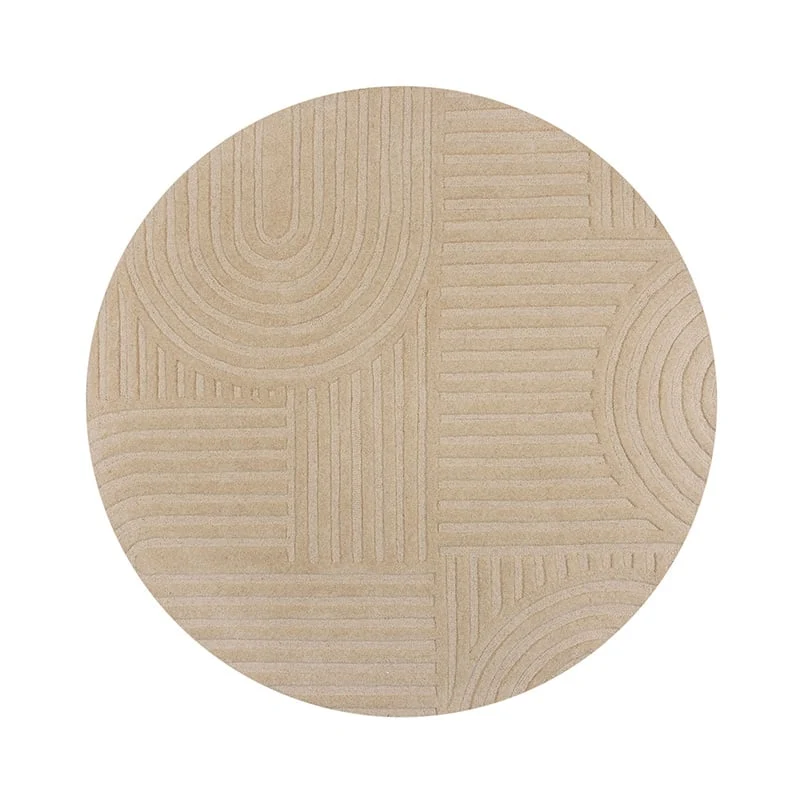 Moderner Teppich Rund - Solacio Zen Beige
