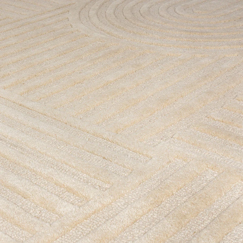 Moderner Teppich Rund - Solacio Zen Beige