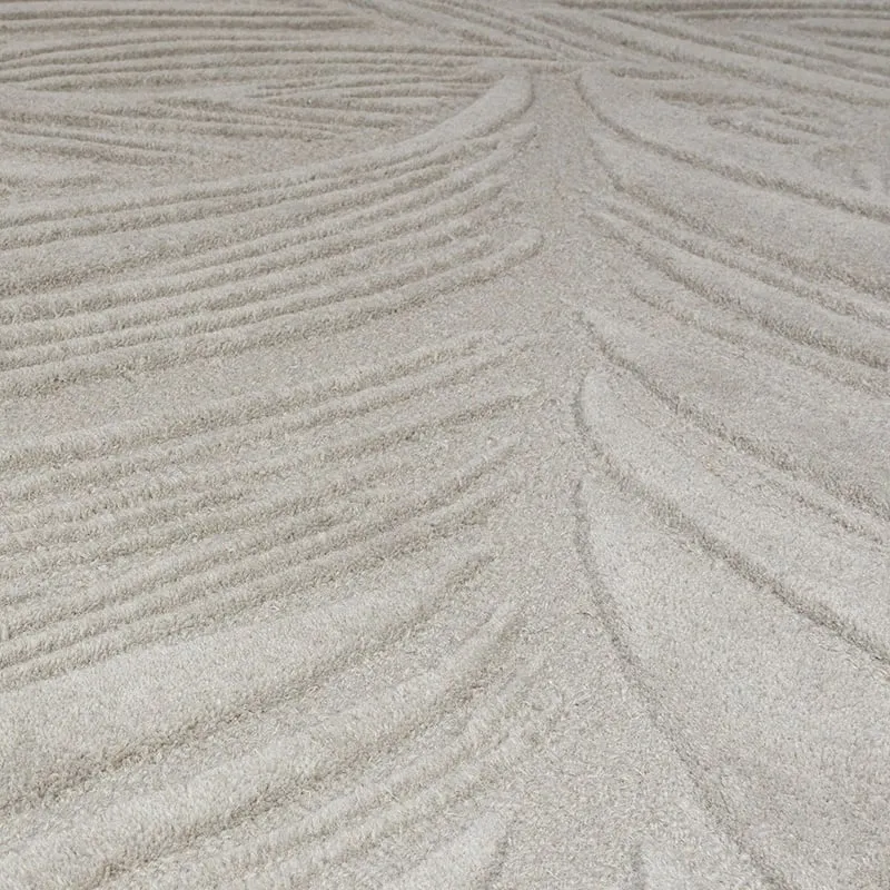 Moderner Teppich Rund - Solacio Leaves Grau