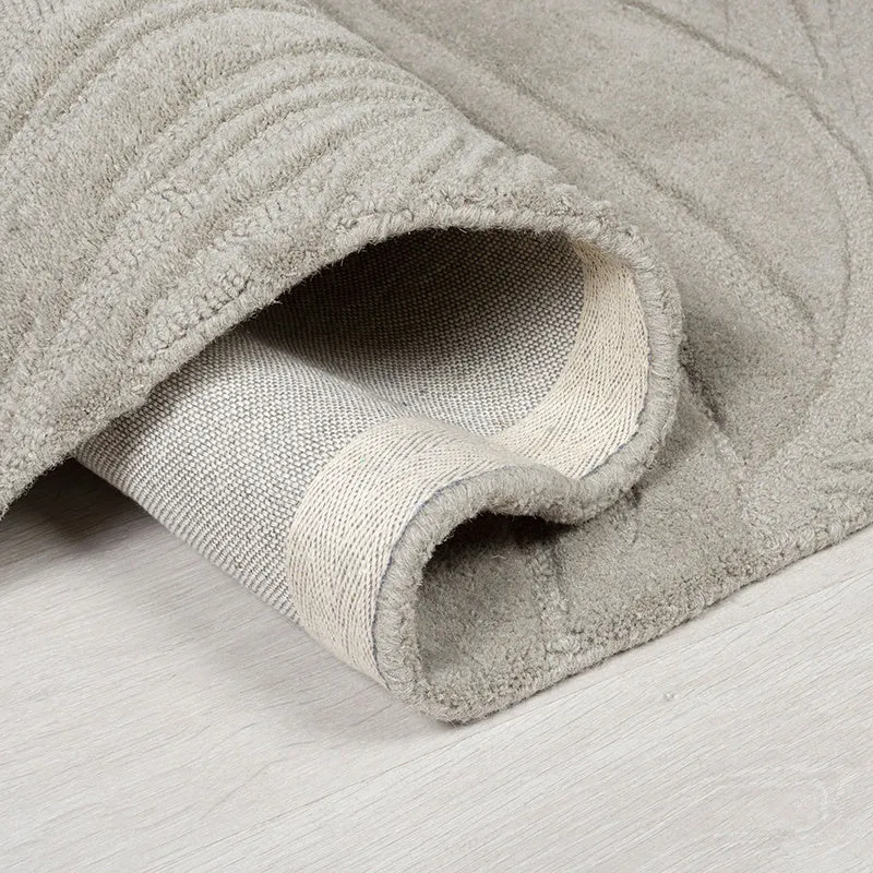Moderner Teppich Rund - Solacio Leaves Grau