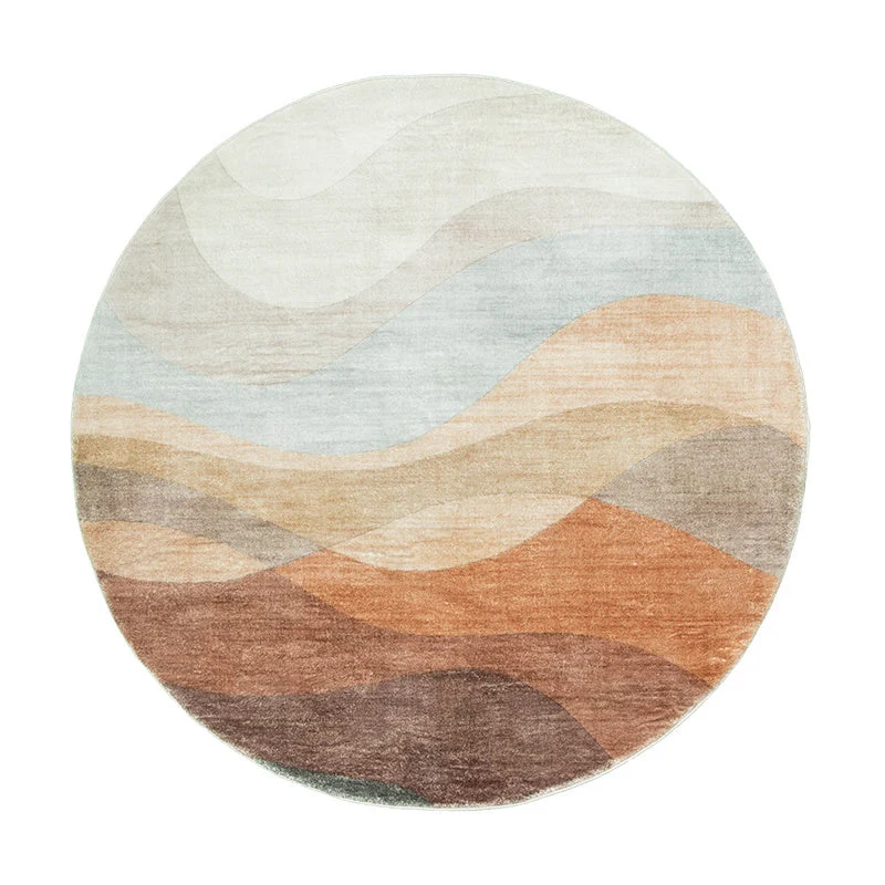 Moderner Teppich Rund - Field Terra Rot