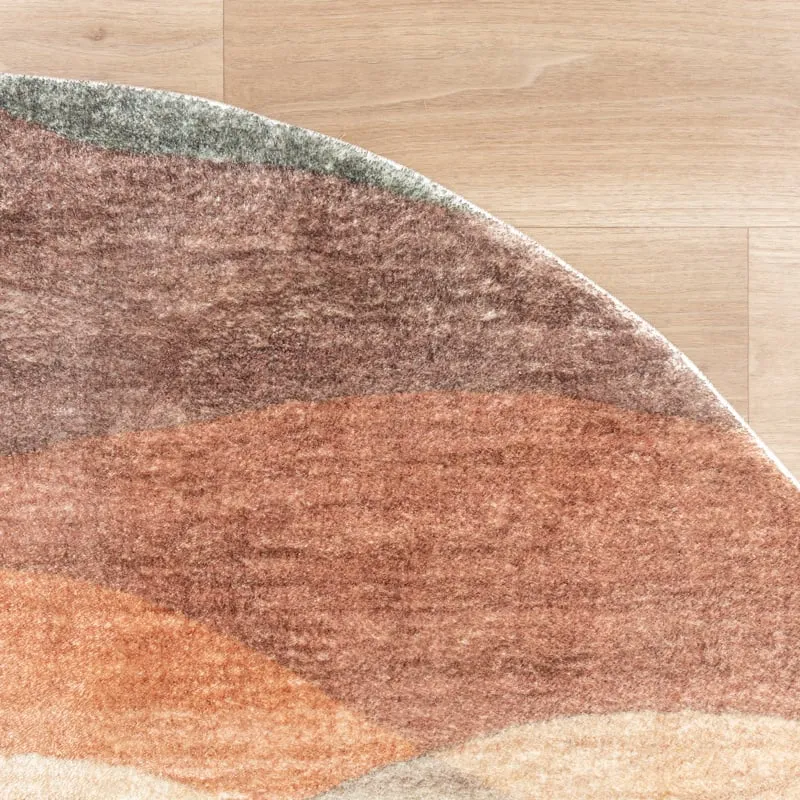 Moderner Teppich Rund - Field Terra Rot