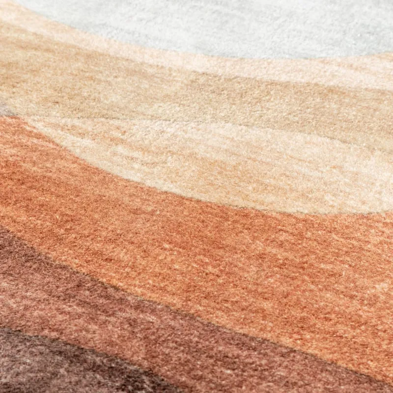 Moderner Teppich Rund - Field Terra Rot
