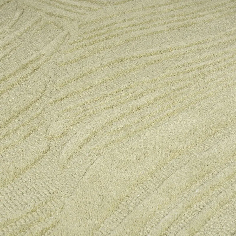 Moderner Teppich Rund - Solacio Leaves Olivgrün