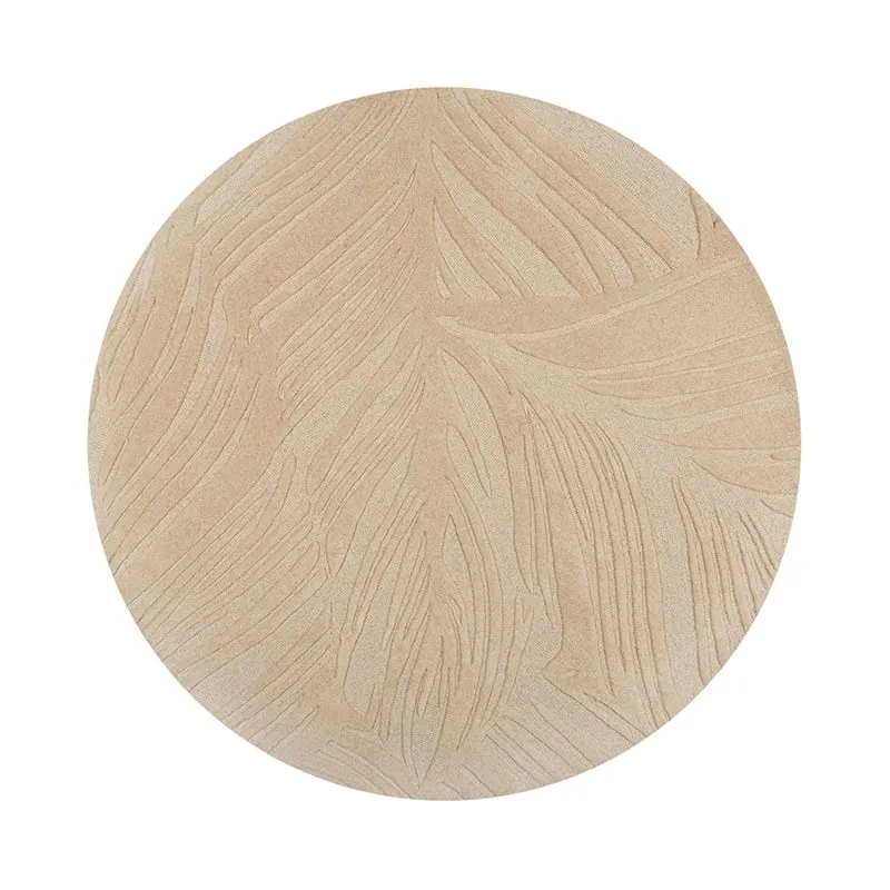 Moderner Teppich Rund - Solacio Leaves Beige