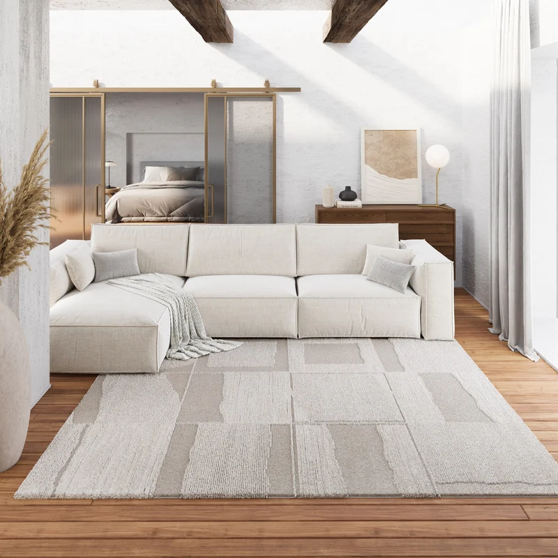 Kurzflor Teppich Creme Beige "Ingvar" WECONhome