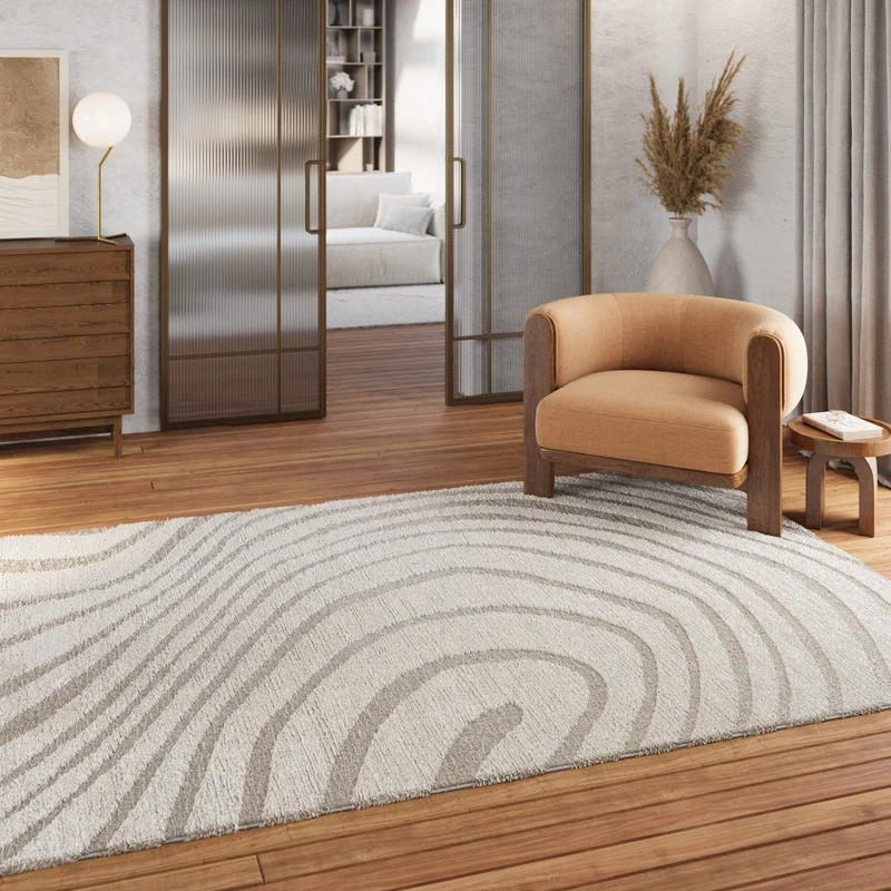 Kurzflor Teppich Creme Beige "Björn" WECONhome
