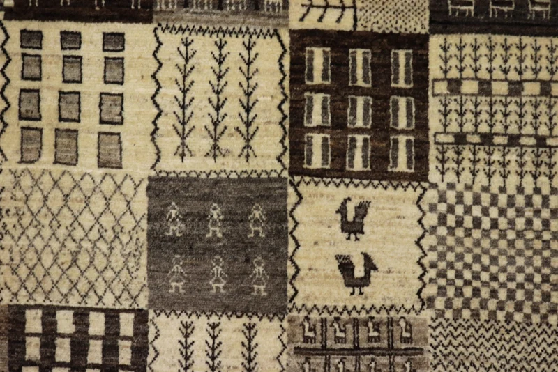 Gabbeh Teppich - Loribaft Indus - 152 x 206 cm - dunkelbeige
