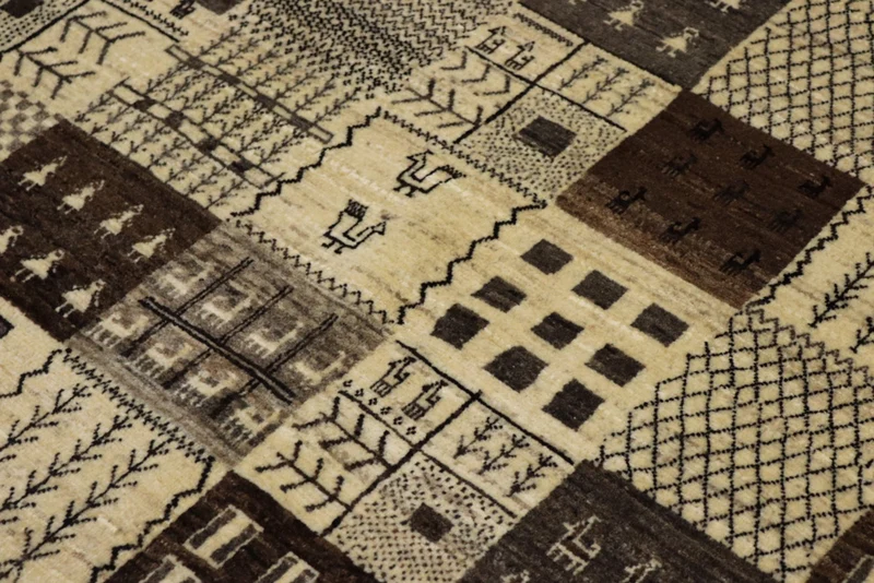 Gabbeh Teppich - Loribaft Indus - 152 x 206 cm - dunkelbeige