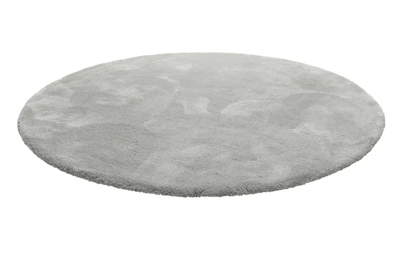 Teppich Rund Hellgrau Hochflor "Emilia" WECONhome Basics