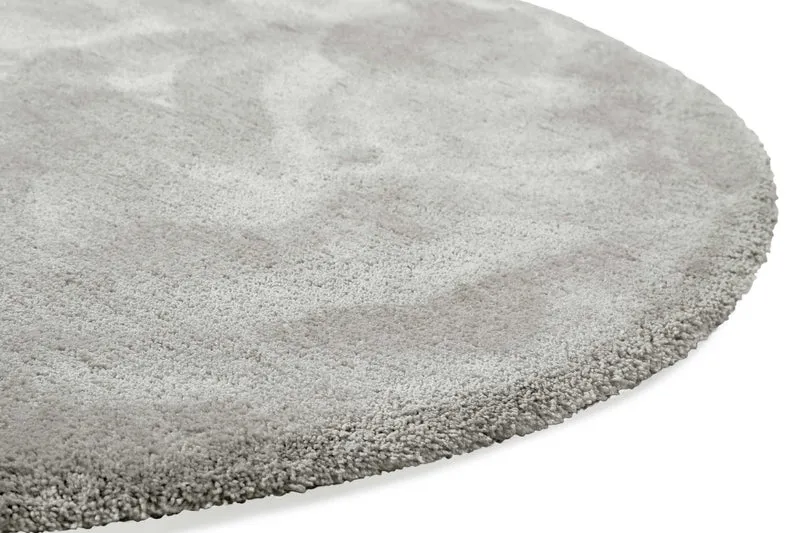Teppich Rund Hellgrau Hochflor "Emilia" WECONhome Basics