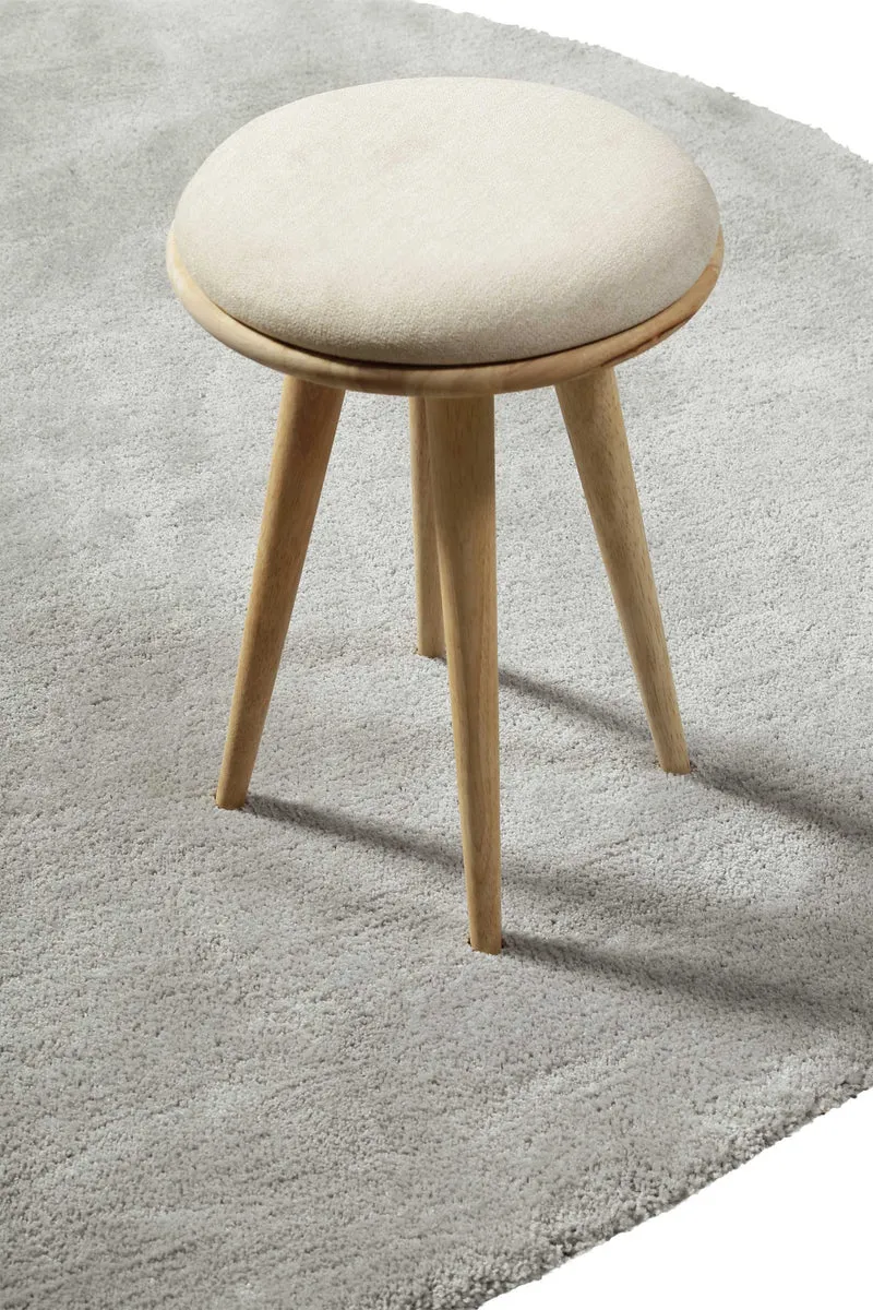 Teppich Rund Hellgrau Hochflor "Emilia" WECONhome Basics