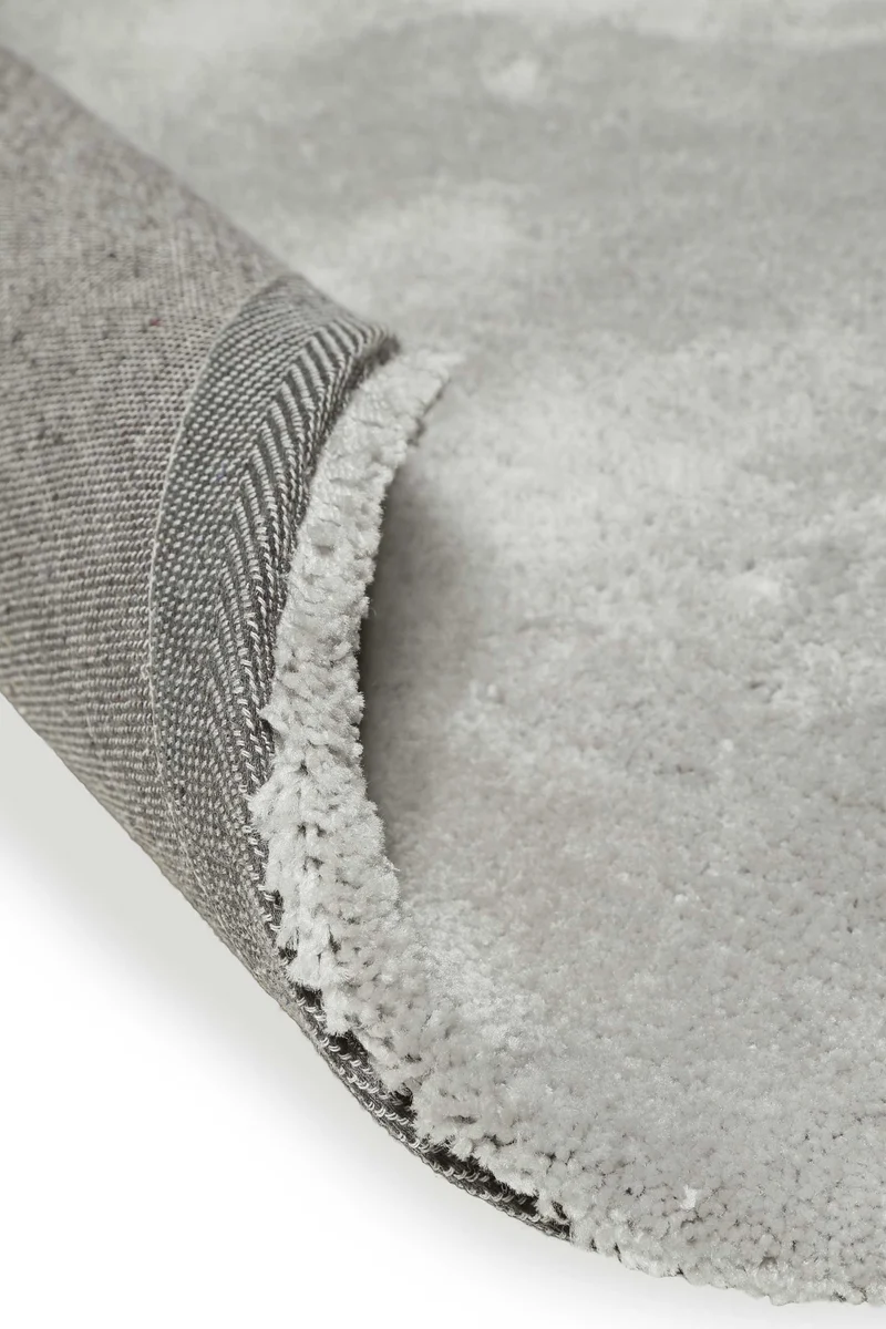 Teppich Rund Hellgrau Hochflor "Emilia" WECONhome Basics