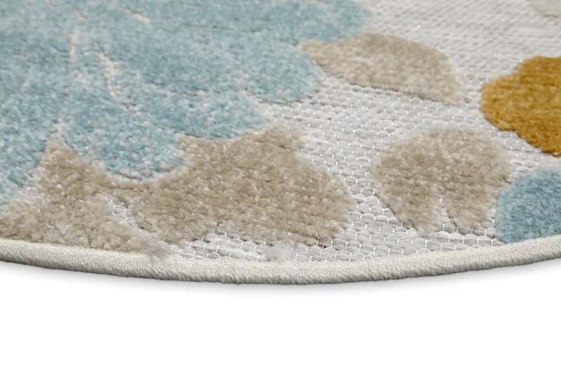 In & Outdoorteppich Rund Beige "BeachFlower" WECONhome