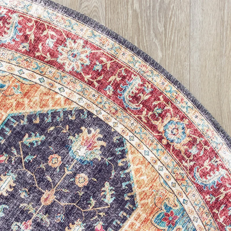 Teppich Vintage Rund - Azara Blau Rot