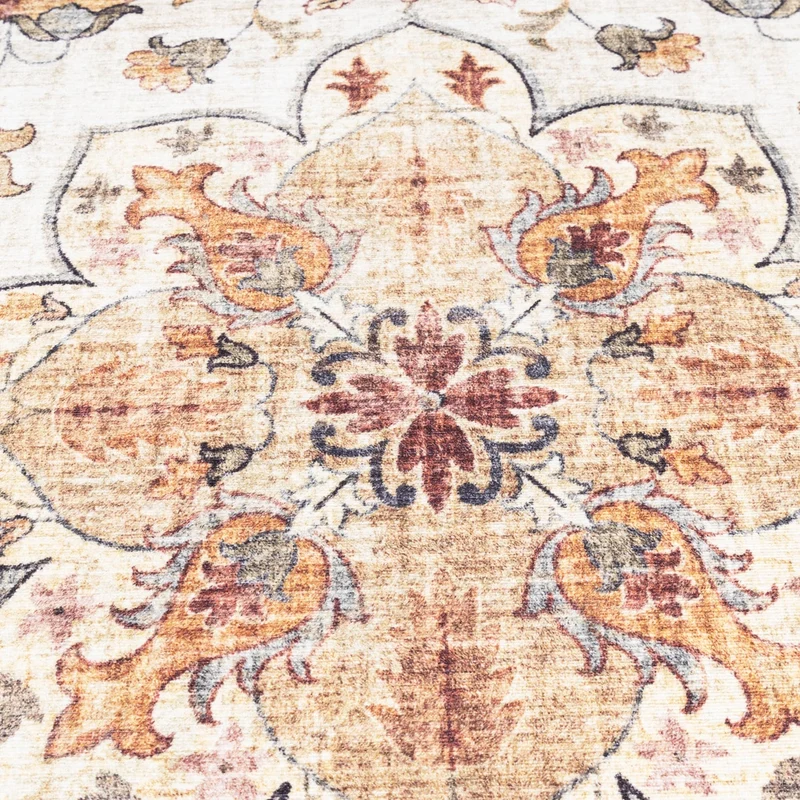 Vintage Gartenteppich Rund - Santo Mandala Terrakotta