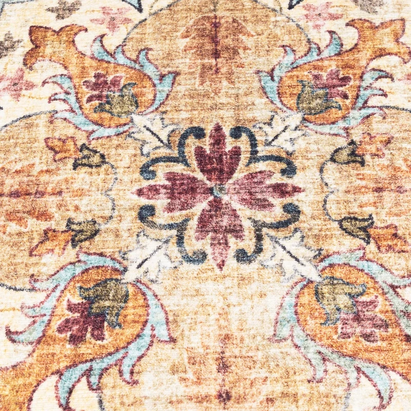 Vintage Gartenteppich Rund - Santo Mandala Hellblau