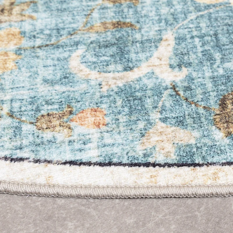 Vintage Gartenteppich Rund - Santo Mandala Hellblau
