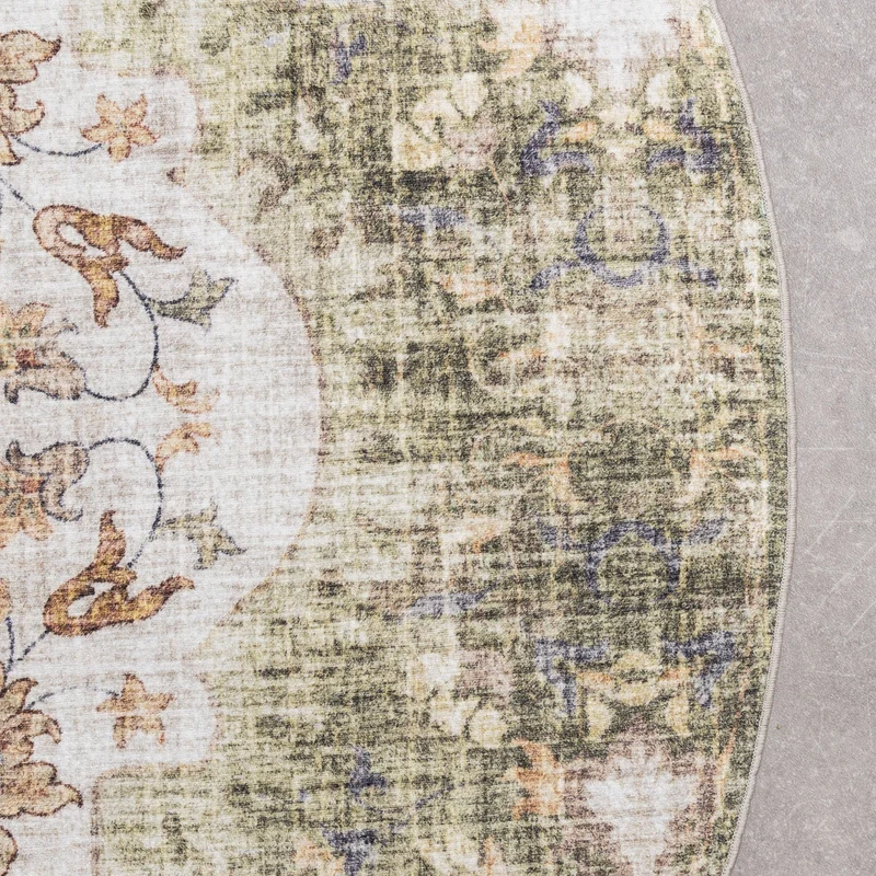 Vintage Gartenteppich Rund - Santo Mandala Grün