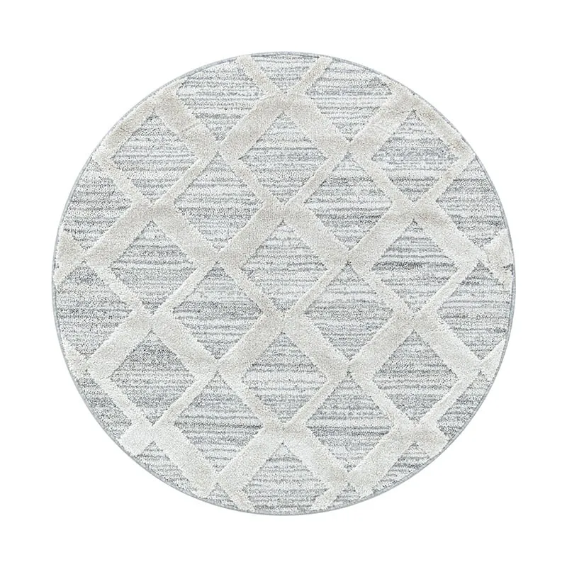 Teppich Skandinavisch Rund - Pitea Diamond Grau