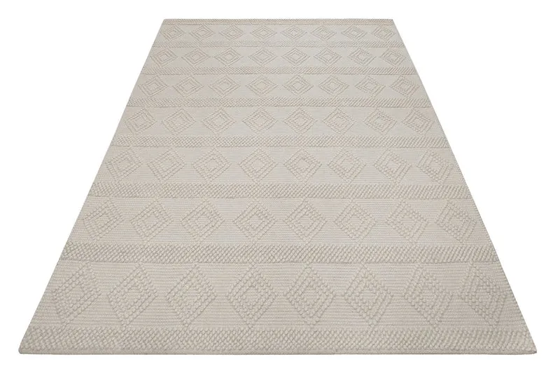 Esprit Teppich handgewebt Creme Weiß aus Wolle "Emmy"