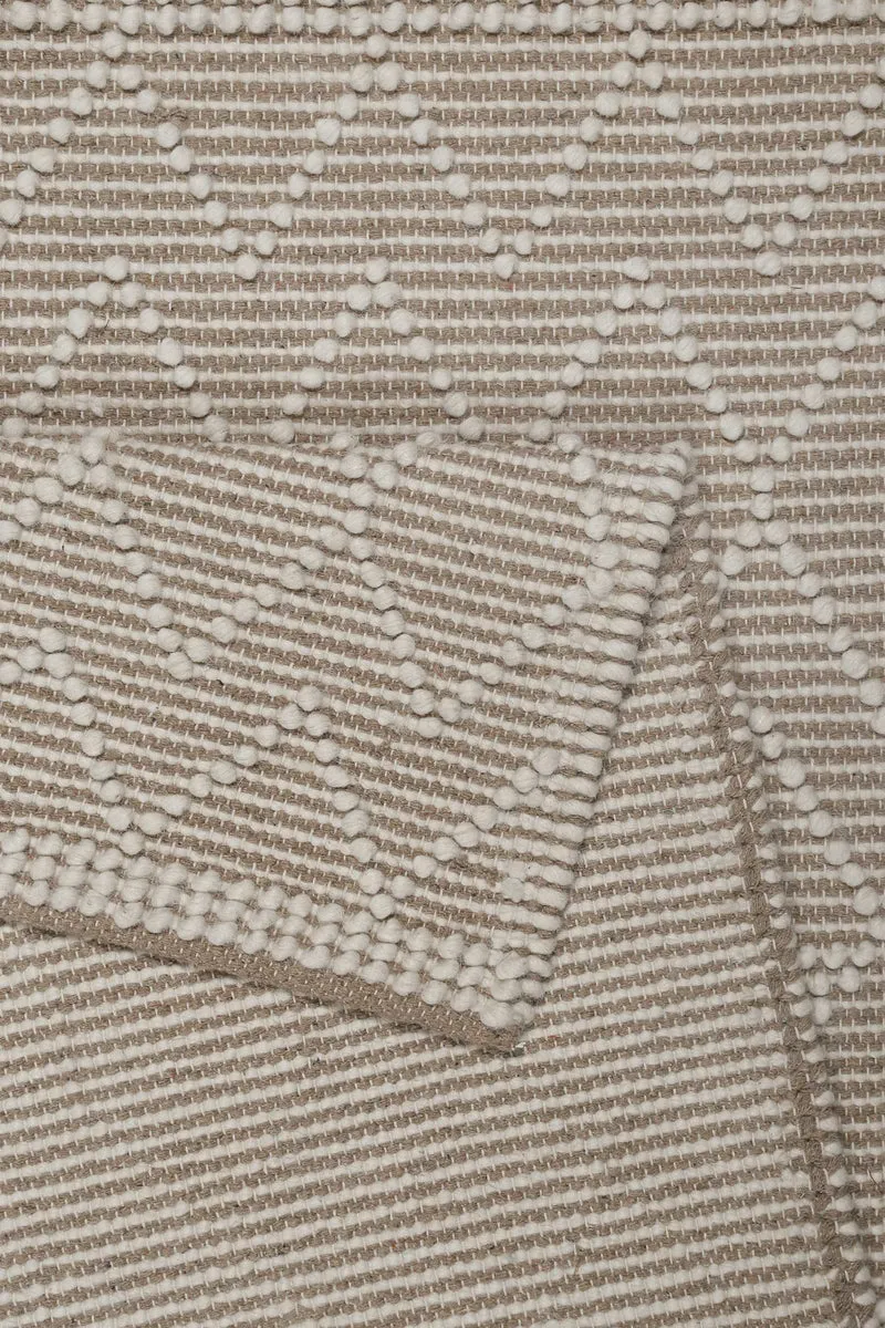 Esprit Teppich handgewebt Weiß Beige aus Wolle "Ana"