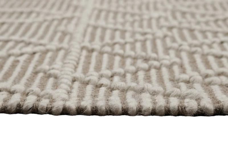 Esprit Teppich handgewebt Weiß Beige aus Wolle "Ana"