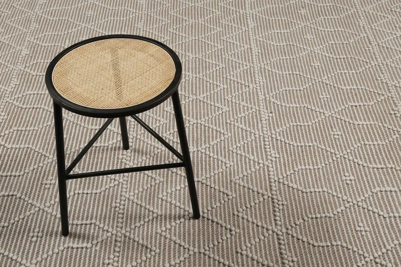 Esprit Teppich handgewebt Weiß Beige aus Wolle "Ana"