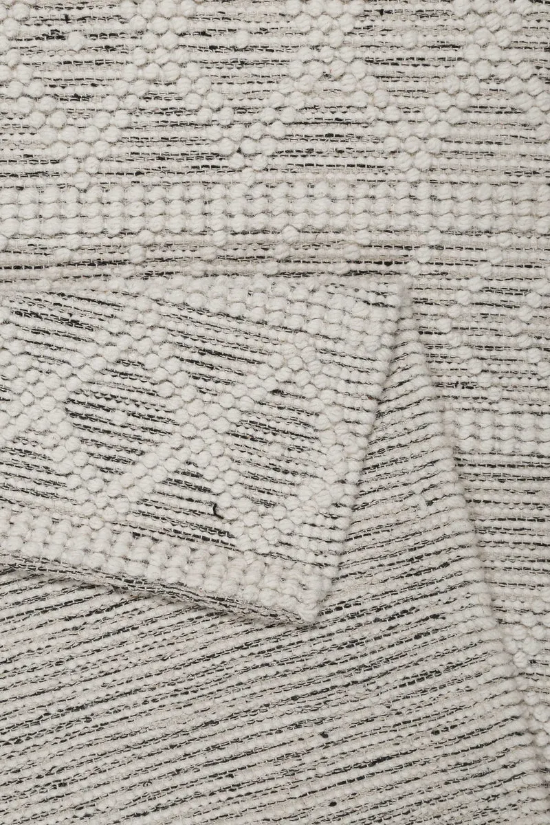 Esprit Teppich handgewebt Weiß Hellgrau aus Wolle "Lia"