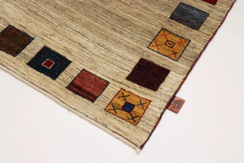 Gabbeh Teppich - Loribaft Indus - 102 x 156 cm - beige